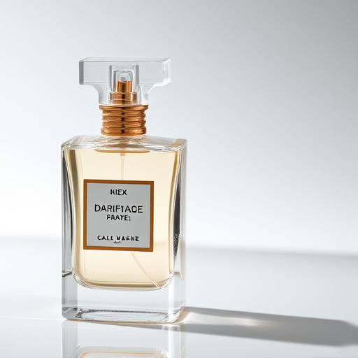 Une bouteille de parfum de luxe, photographi√©e avec une grande attention aux d√©tails et une lumi√®re flatteuse pour mettre en valeur sa forme et sa texture.